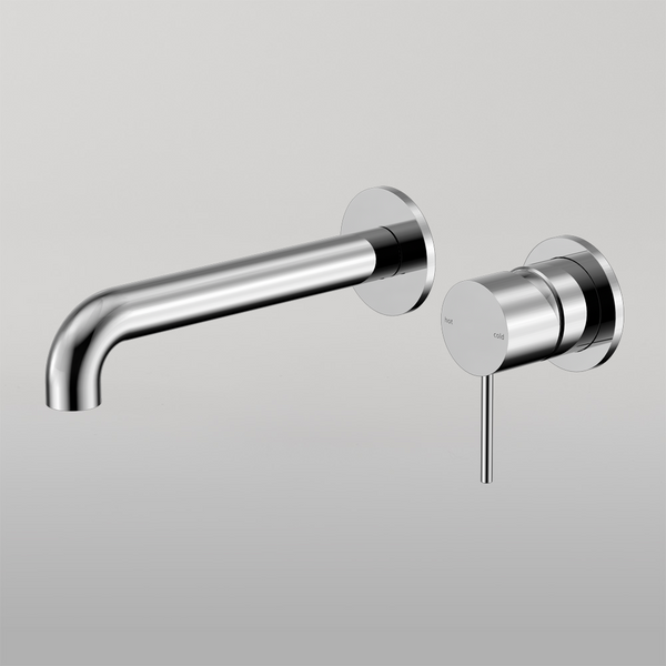 Nero Mecca Wall Basin/Bath Mixer Separate Back Plate 230mm Chrome