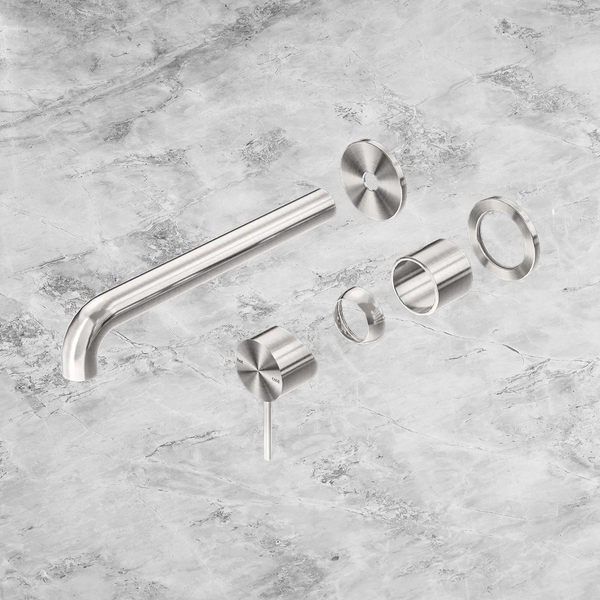 Nero Mecca Wall Basin/Bath Mixer Separate Back Plate 230mm (Trim Kit Only) Brushed Nickel
