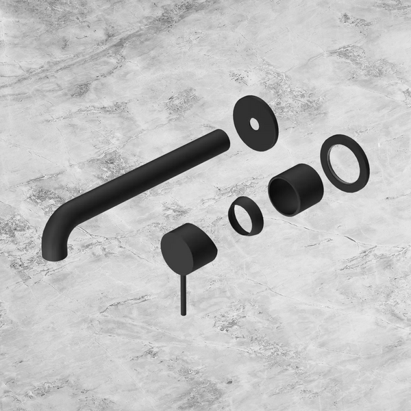 Nero Mecca Wall Basin/Bath Mixer Separate Back Plate 230mm (Trim Kit Only) Matte Black