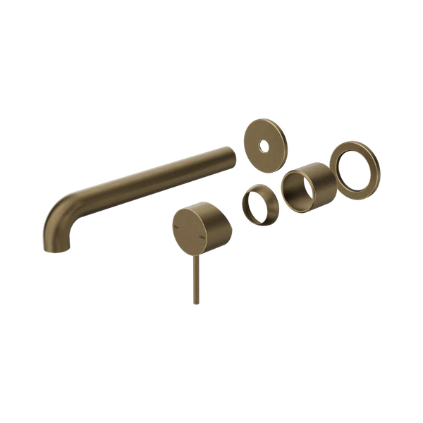 Nero Mecca Wall Basin/Bath Mixer Separate Back Plate 230mm (Trim Kit Only) Tumbled Antique Brass