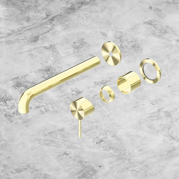 Nero Mecca Wall Basin/Bath Mixer Separate Back Plate 260mm (Trim Kit Only) Brushed Gold