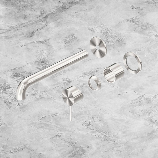 Nero Mecca Wall Basin/Bath Mixer Separate Back Plate 260mm (Trim Kit Only) Brushed Nickel