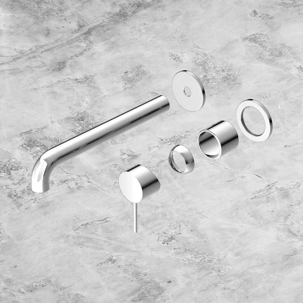 Nero Mecca Wall Basin/Bath Mixer Separate Back Plate 260mm (Trim Kit Only) Chrome