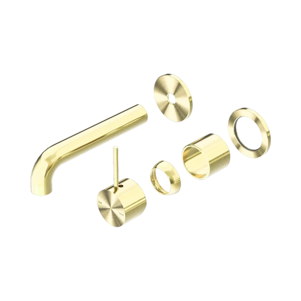 Nero Mecca Wall Basin/Bath Mixer Separate Back Plate Handle Up 120mm (Trim Kit Only) Brushed Gold