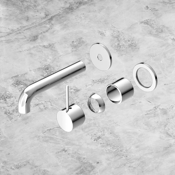 Nero Mecca Wall Basin/Bath Mixer Separate Back Plate Handle Up 120mm (Trim Kit Only) Chrome