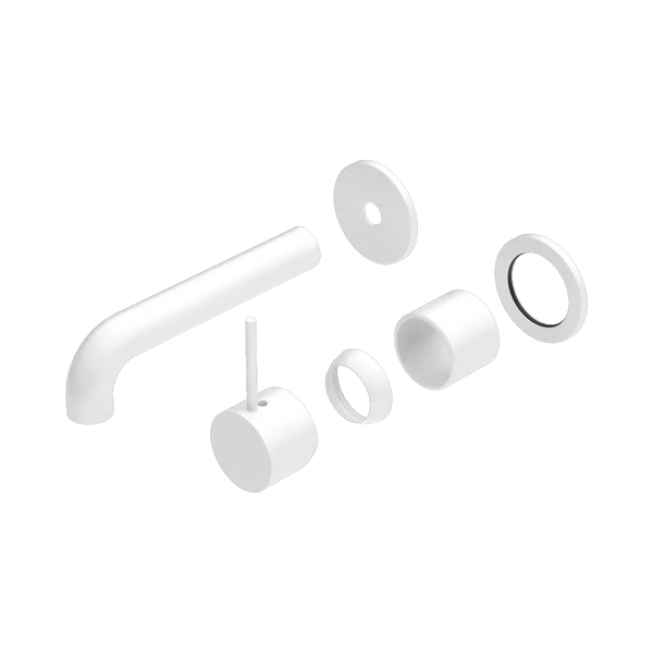Nero Mecca Wall Basin/Bath Mixer Separate Back Plate Handle Up 120mm (Trim Kit Only) Matte White