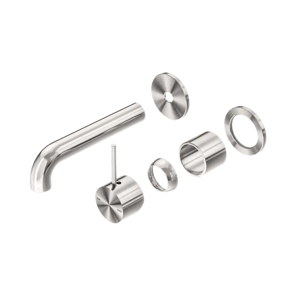 Nero Mecca Wall Basin/Bath Mixer Separate Back Plate Handle Up 160mm (Trim Kit Only) Brushed Nickel