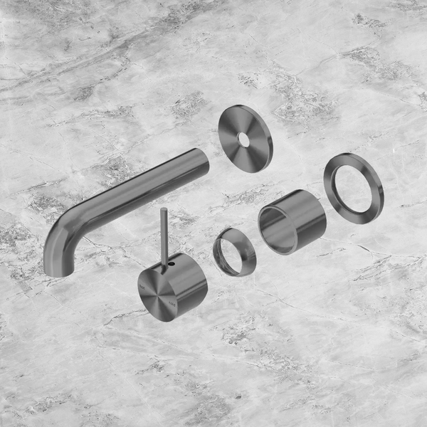 Nero Mecca Wall Basin/Bath Mixer Separate Back Plate Handle Up 160mm (Trim Kit Only) Gunmetal