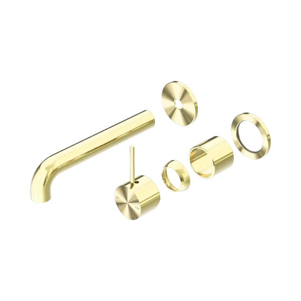 Nero Mecca Wall Basin/Bath Mixer Separate Back Plate Handle Up 185mm (Trim Kit Only) Brushed Gold