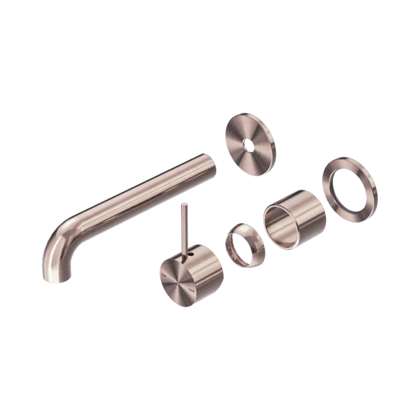 Nero Mecca Wall Basin/Bath Mixer Separate Back Plate Handle Up 185mm (Trim Kit Only) Brushed Bronze