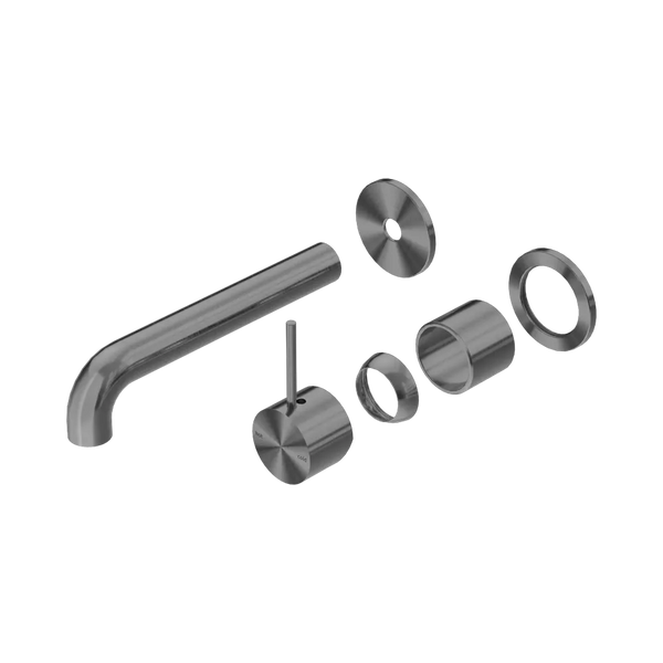 Nero Mecca Wall Basin/Bath Mixer Separate Back Plate Handle Up 185mm (Trim Kit Only) Gunmetal