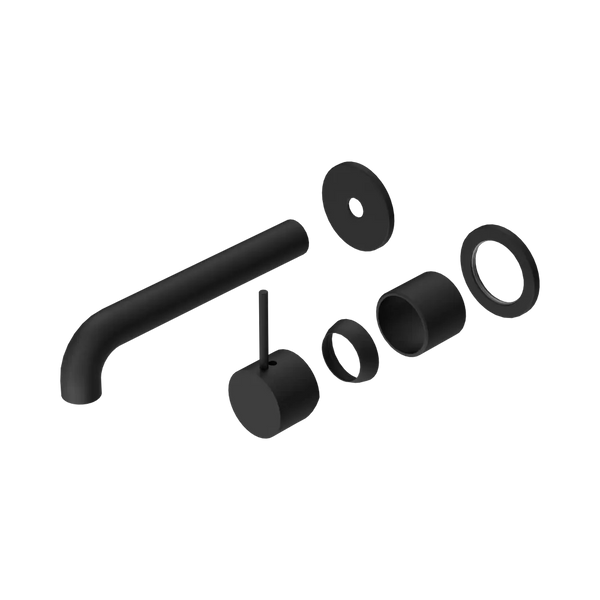 Nero Mecca Wall Basin/Bath Mixer Separate Back Plate Handle Up 185mm (Trim Kit Only) Matte Black