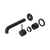 Nero Mecca Wall Basin/Bath Mixer Separate Back Plate Handle Up 185mm (Trim Kit Only) Matte Black