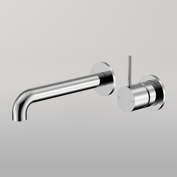 Nero Mecca Wall Basin/Bath Mixer Separate Back Plate Handle Up 230mm Chrome
