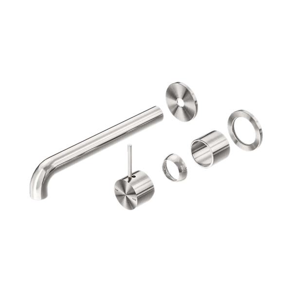 Nero Mecca Wall Basin/Bath Mixer Separate Back Plate Handle Up 230mm (Trim Kit Only) Brushed Nickel