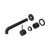 Nero Mecca Wall Basin/Bath Mixer Separate Back Plate Handle Up 230mm (Trim Kit Only) Matte Black