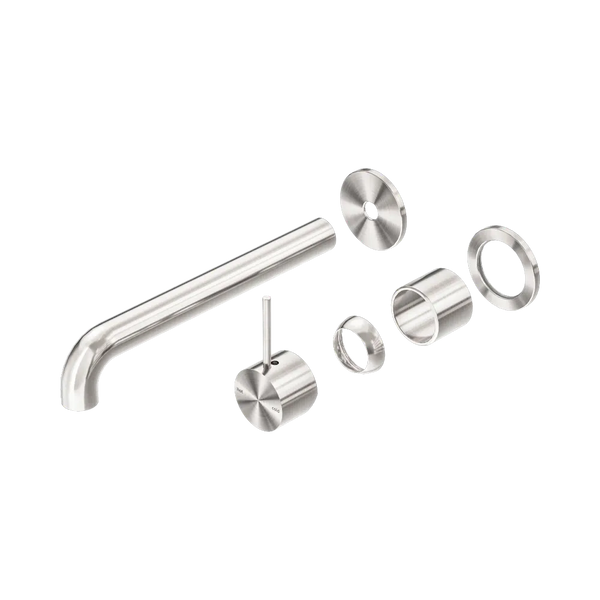 Nero Mecca Wall Basin/Bath Mixer Separate Back Plate Handle Up 260mm (Trim Kit Only) Brushed Nickel