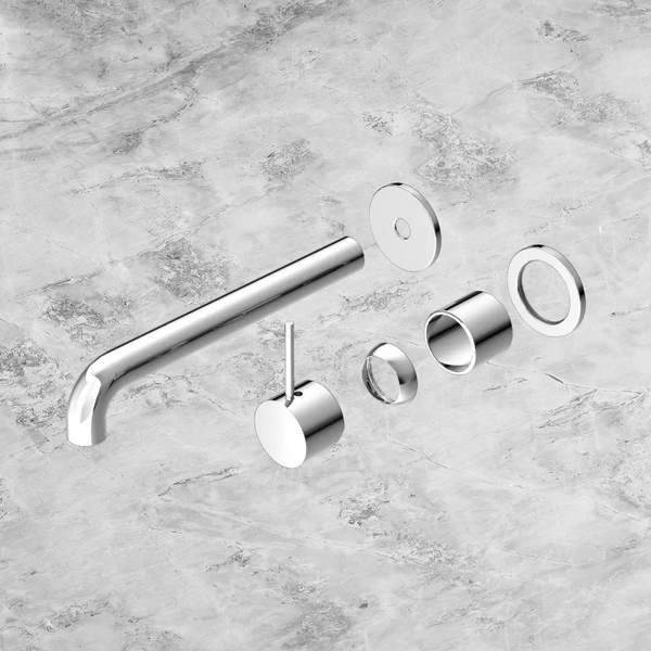 Nero Mecca Wall Basin/Bath Mixer Separate Back Plate Handle Up 260mm (Trim Kit Only) Chrome