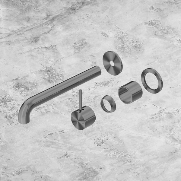 Nero Mecca Wall Basin/Bath Mixer Separate Back Plate Handle Up 260mm (Trim Kit Only) Gunmetal