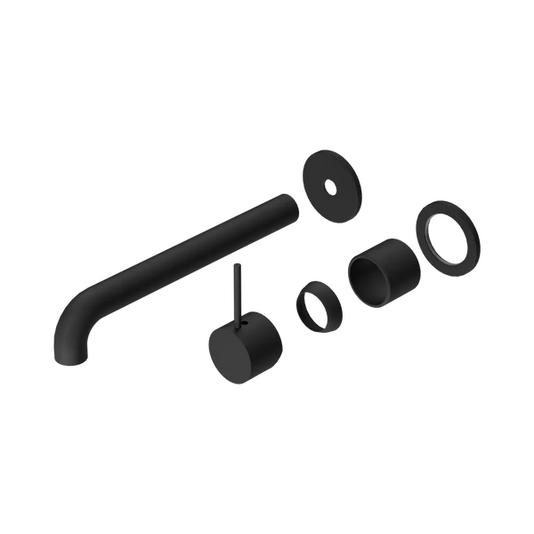 Nero Mecca Wall Basin/Bath Mixer Separate Back Plate Handle Up 260mm (Trim Kit Only) Matte Black