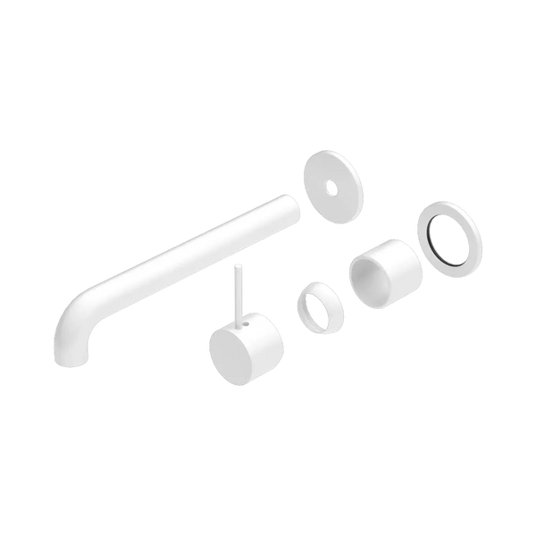 Nero Mecca Wall Basin/Bath Mixer Separate Back Plate Handle Up 260mm (Trim Kit Only) Matte White