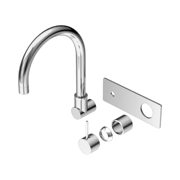 Nero Mecca Wall Basin/Bath Mixer Swivel Spout Handle Up (Trim Kit Only) Chrome
