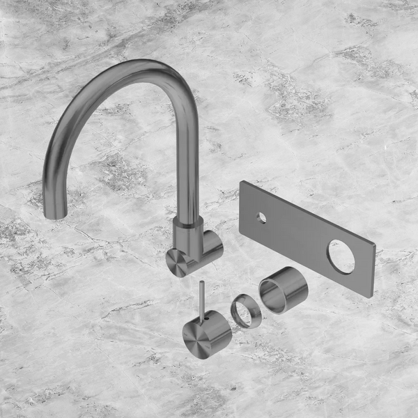 Nero Mecca Wall Basin/Bath Mixer Swivel Spout Handle Up (Trim Kit Only) Gunmetal