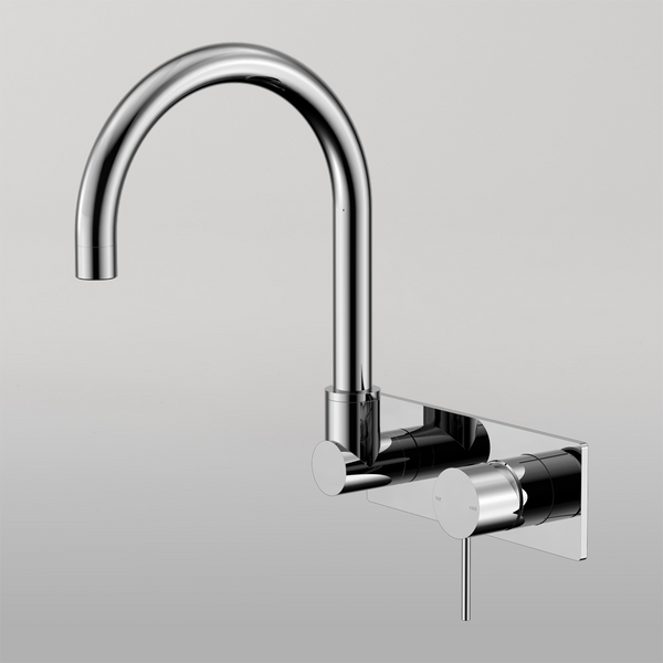 Nero Mecca Wall Basin/Bath Mixer Swivel Spout Chrome