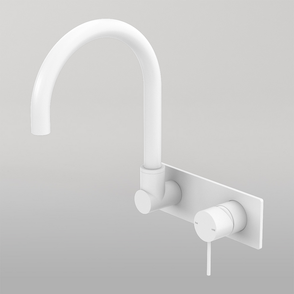 Nero Mecca Wall Basin/Bath Mixer Swivel Spout Matte White