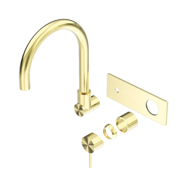 Nero Mecca Wall Basin/Bath Mixer Swivel Spout (Trim Kit Only) Brushed Gold