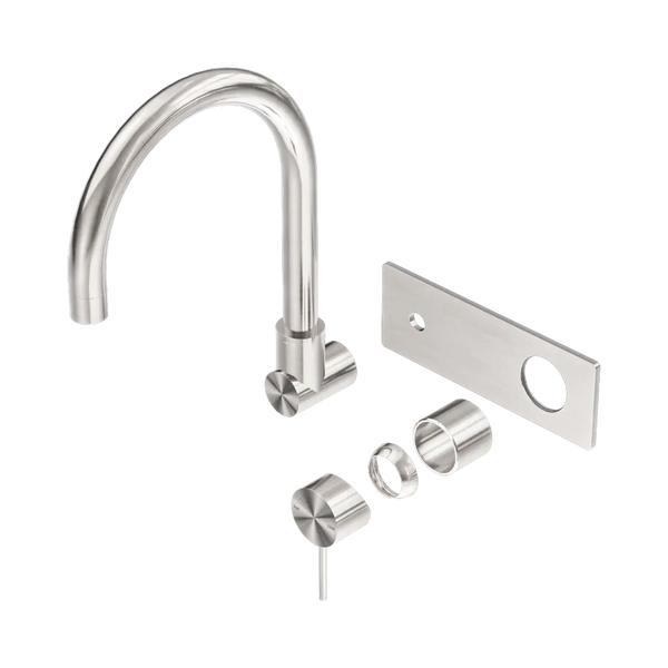 Nero Mecca Wall Basin/Bath Mixer Swivel Spout (Trim Kit Only) Brushed Nickel