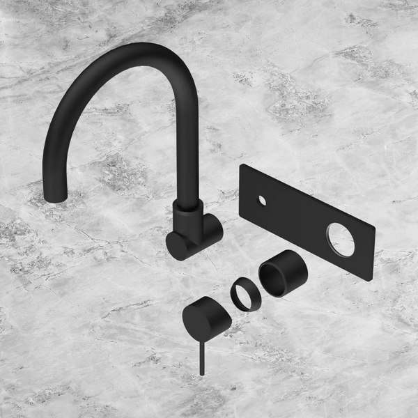 Nero Mecca Wall Basin/Bath Mixer Swivel Spout (Trim Kit Only) Matte Black