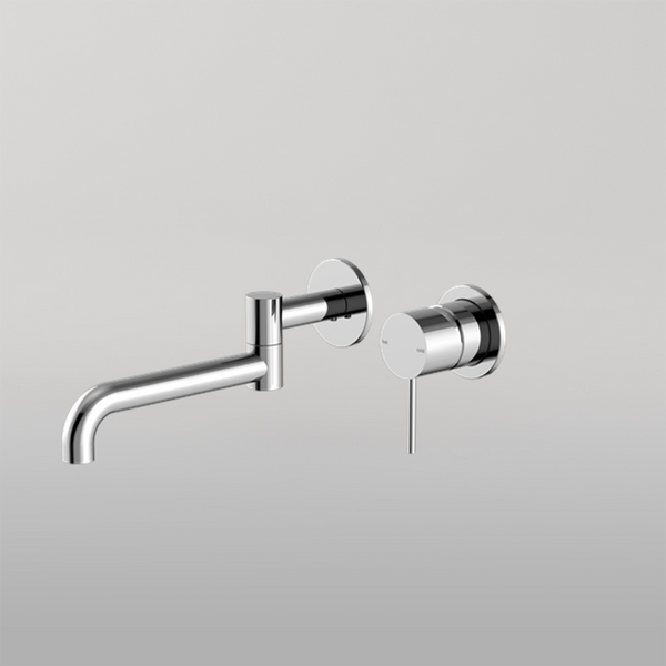 Nero Mecca Wall Basin/Bath Mixer Swivel Spout 225mm Chrome