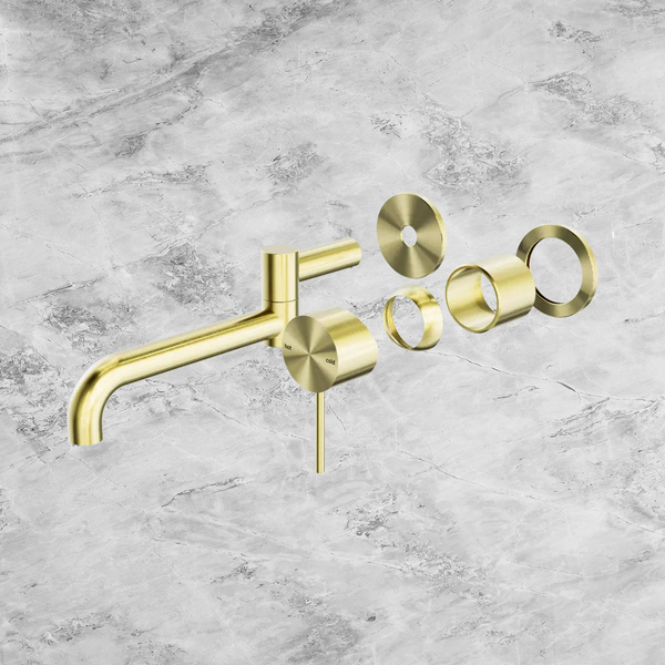 Nero Mecca Wall Basin/Bath Mixer Swivel Spout 225mm (Trim Kit Only) Brushed Gold