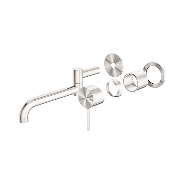 Nero Mecca Wall Basin/Bath Mixer Swivel Spout 225mm (Trim Kit Only) Brushed Nickel