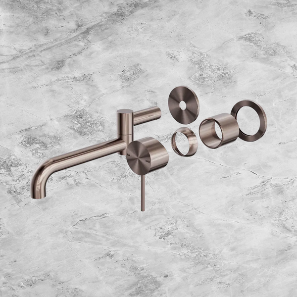 Nero Mecca Wall Basin/Bath Mixer Swivel Spout 225mm (Trim Kit Only) Brushed Bronze