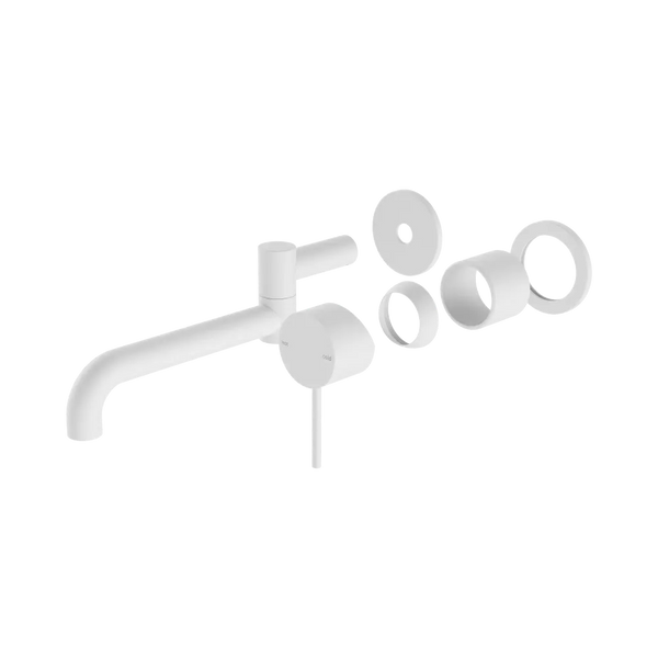 Nero Mecca Wall Basin/Bath Mixer Swivel Spout 225mm (Trim Kit Only) Matte White