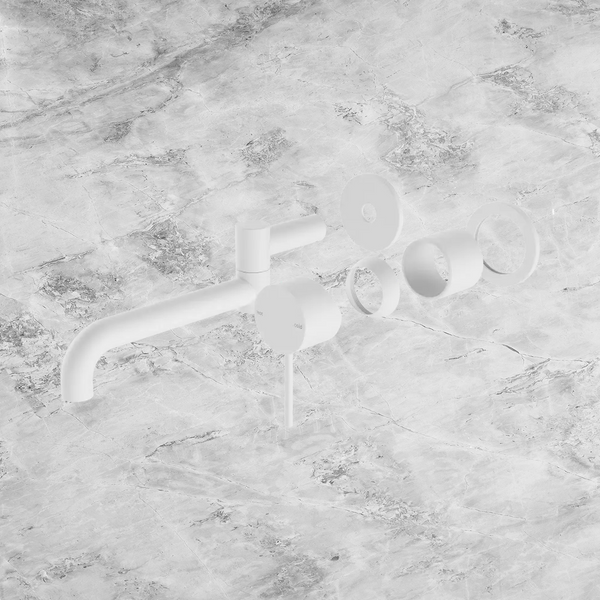 Nero Mecca Wall Basin/Bath Mixer Swivel Spout 225mm (Trim Kit Only) Matte White