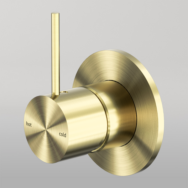 Nero Mecca Shower Mixer Handle Up 80mm Plate Brushed Gold