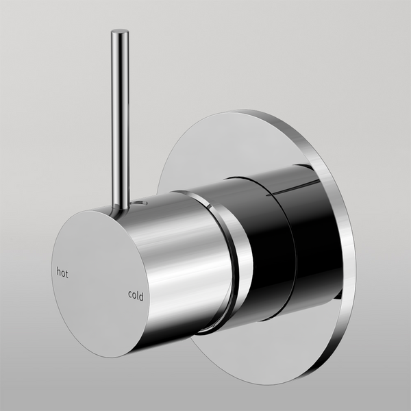 Nero Mecca Shower Mixer Handle Up 80mm Plate Chrome