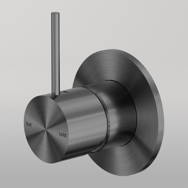 Nero Mecca Shower Mixer Handle Up 80mm Plate Gun Metal