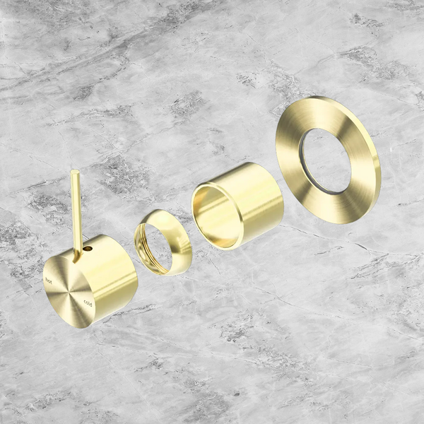 Nero Mecca Shower Mixer Handle Up 80mm Plate (Trim Kit Only) Brushed Gold