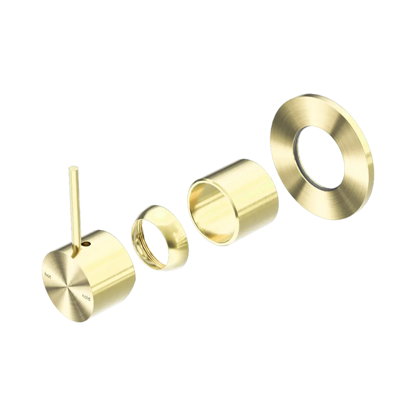 Nero Mecca Shower Mixer Handle Up 80mm Plate (Trim Kit Only) Brushed Gold