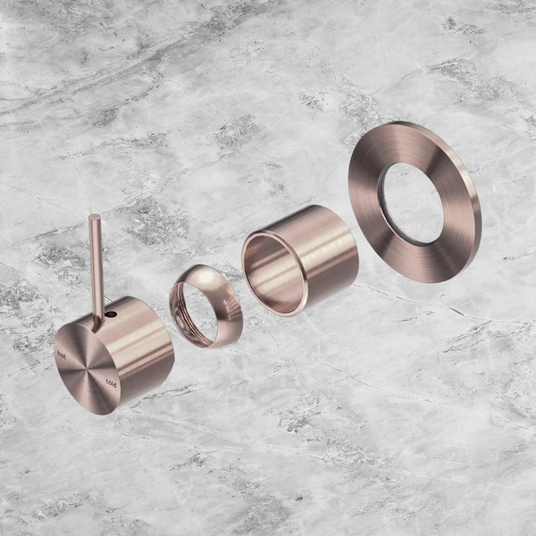 Nero Mecca Shower Mixer Handle Up 80mm Plate (Trim Kit Only) Brushed Bronze