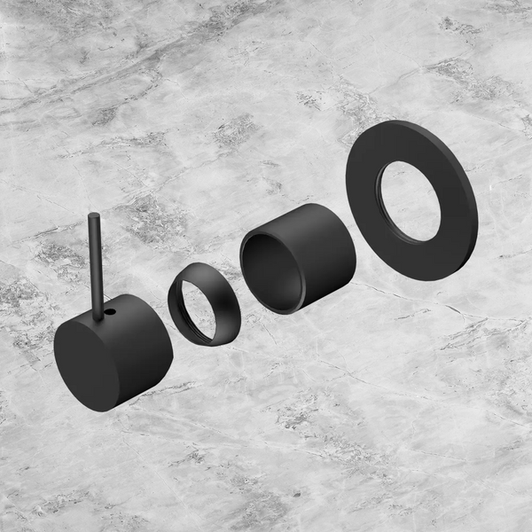 Nero Mecca Shower Mixer Handle Up 80mm Plate (Trim Kit Only) Matte Black