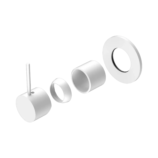 Nero Mecca Shower Mixer Handle Up 80mm Plate (Trim Kit Only) Matte White