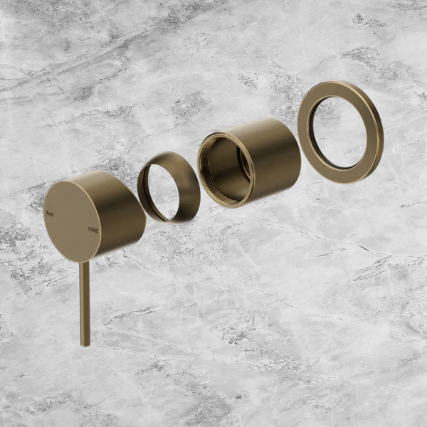 Nero Mecca Shower Mixer 60mm Plate (Trim Kit Only) Tumbled Antique Brass