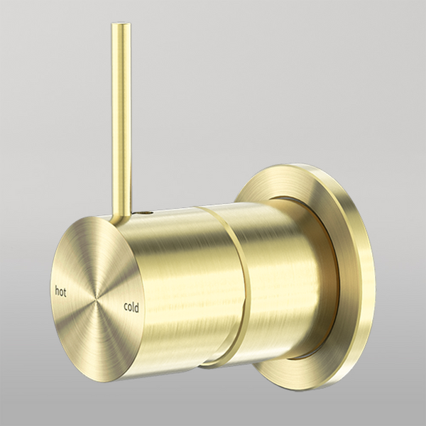 Nero Mecca Shower Mixer 60mm Handle Up Plate Brushed Gold