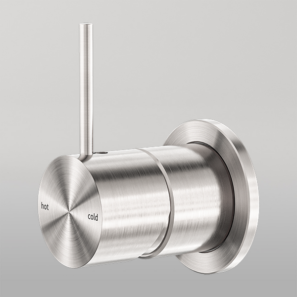 Nero Mecca Shower Mixer 60mm Handle Up Plate Brushed Nickel