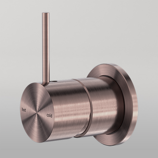 Nero Mecca Shower Mixer 60mm Handle Up Plate Brushed Bronze